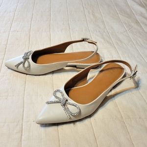 Nordstrom Cream Sling Back Shoes